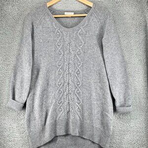 Garnet Hill Grey 100% Cashmere Sweater Women's Size Small